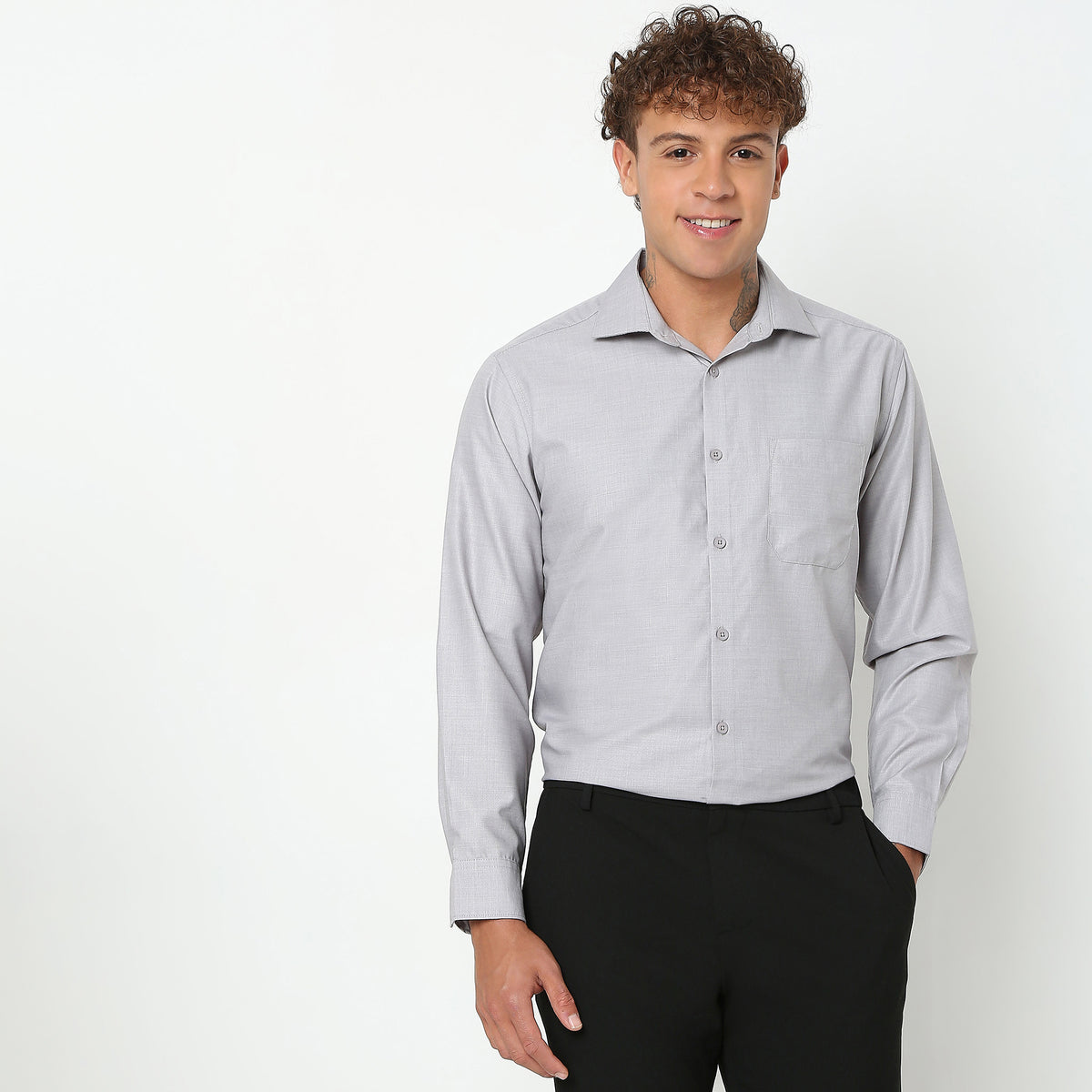 Slim Fit Solid Shirt