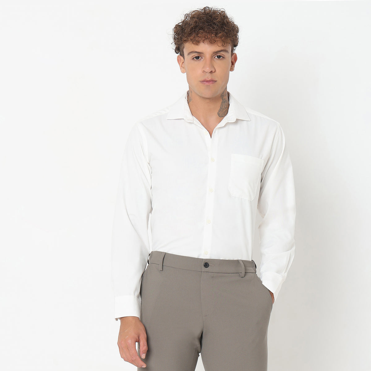 Slim Fit Solid Shirt