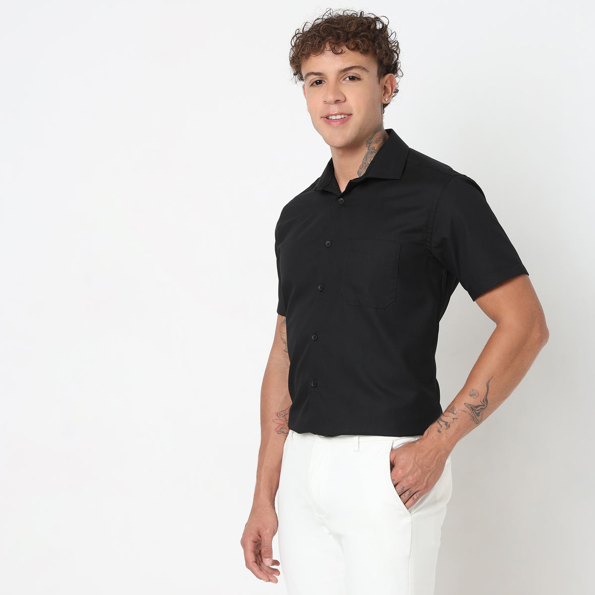 Slim Fit Solid Shirt