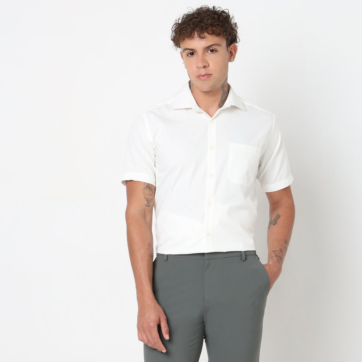 Slim Fit Solid Shirt