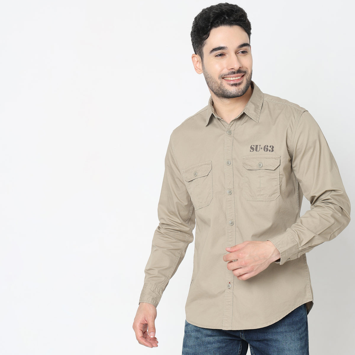 Regular Fit Solid Shirt