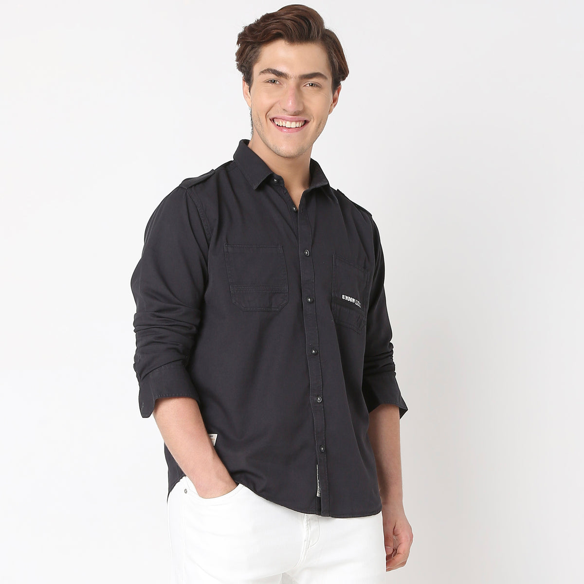 Regular Fit Solid Shirt