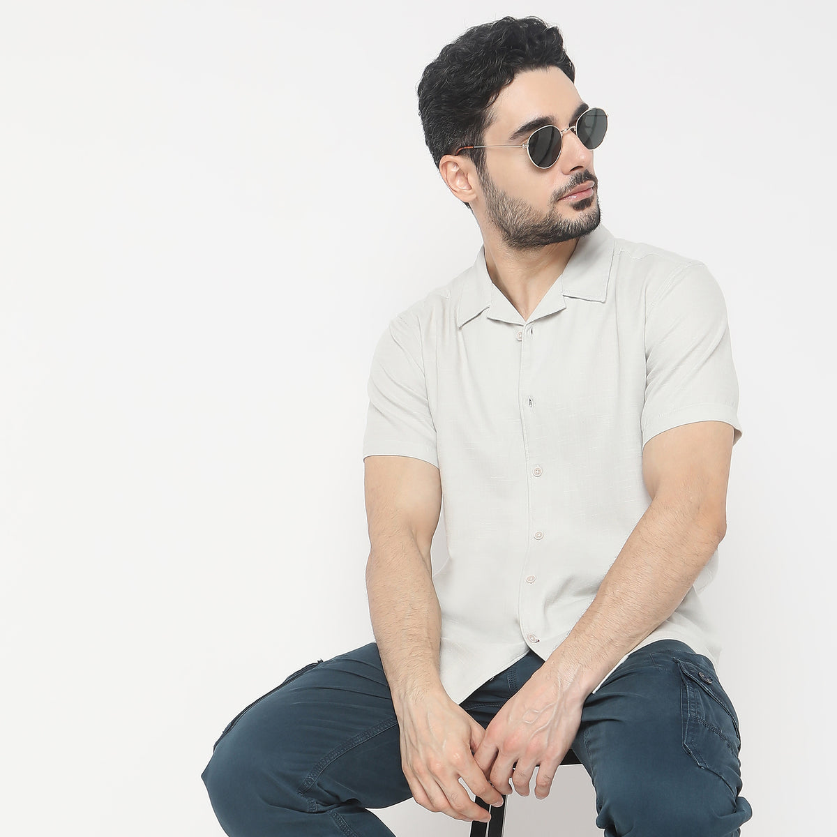 Regular Fit Solid Shirt