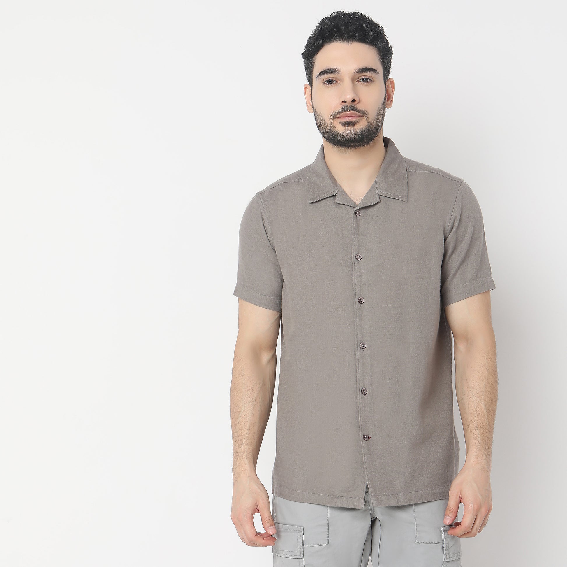 Regular Fit Solid Shirt
