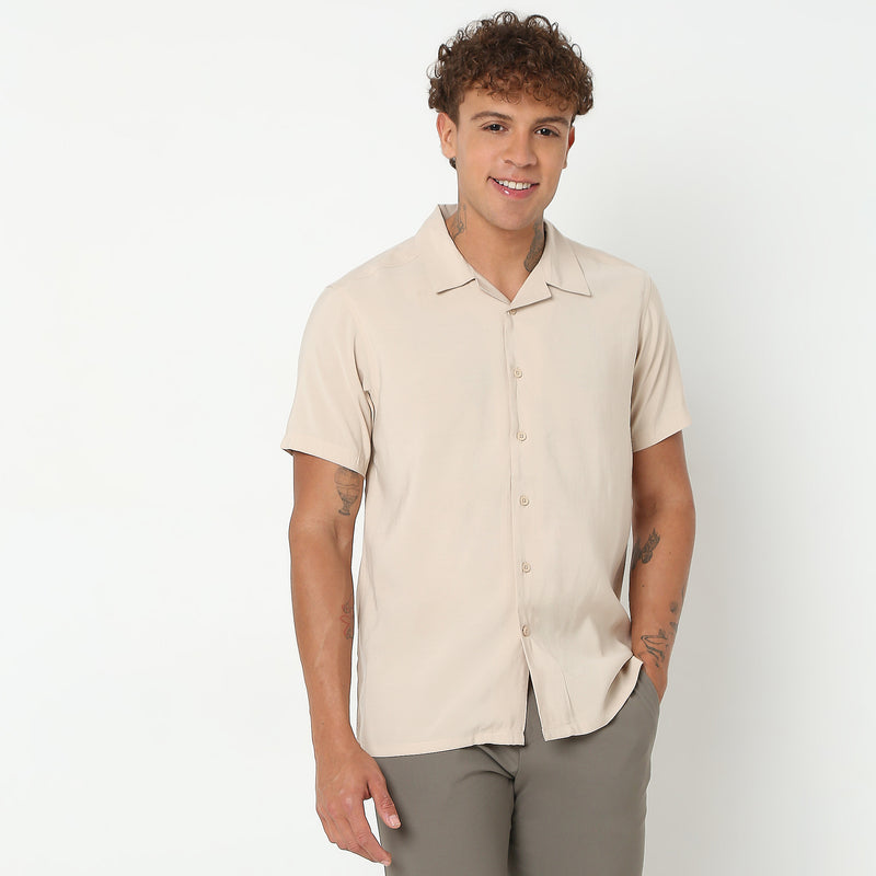 Slim Fit Solid Shirt