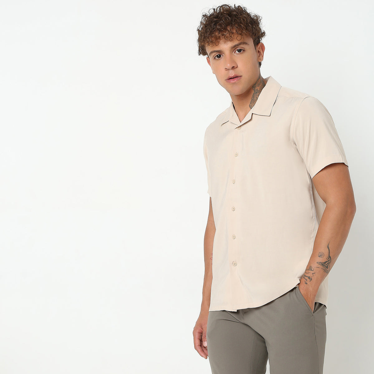 Slim Fit Solid Shirt