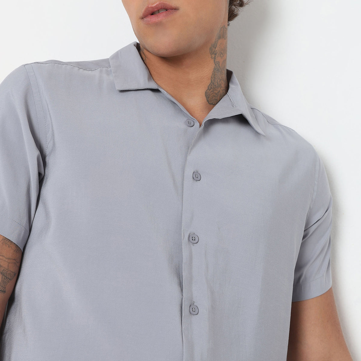 Slim Fit Solid Shirt