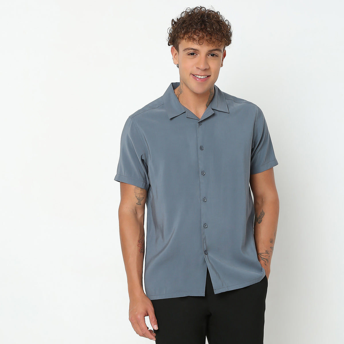 Slim Fit Solid Shirt