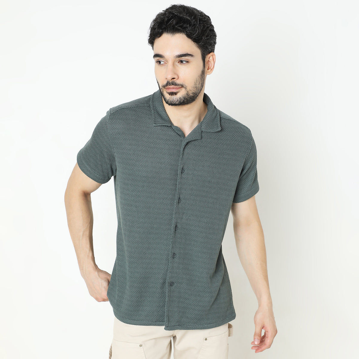 Slim Fit Solid Shirt