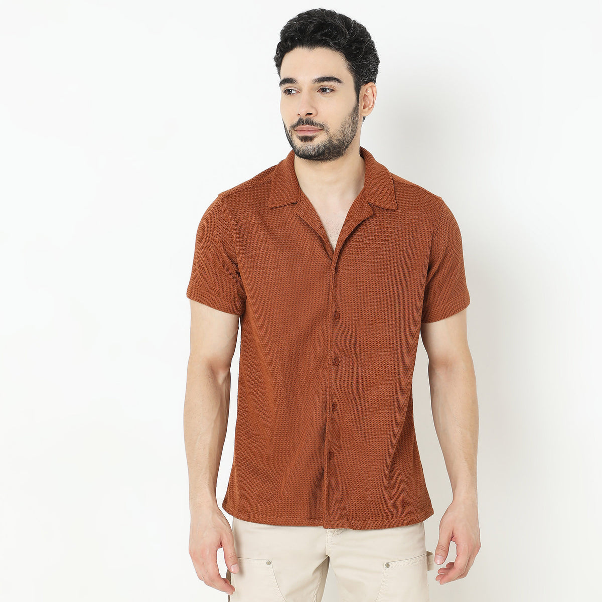 Slim Fit Solid Shirt