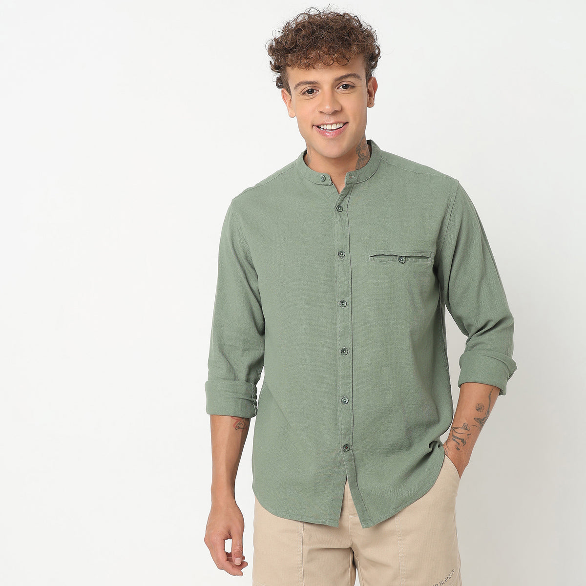 Regular Fit Solid Shirt