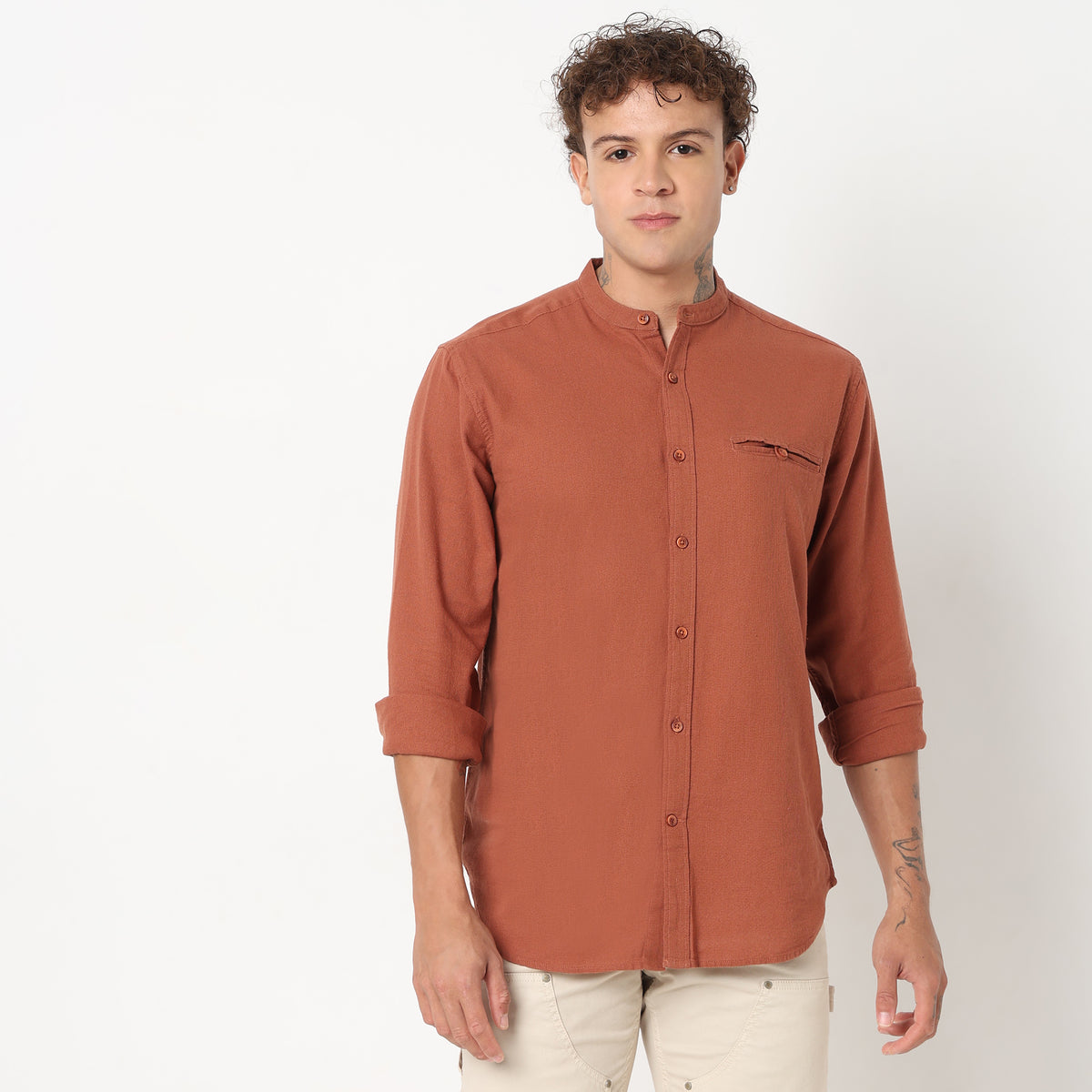 Regular Fit Solid Shirt