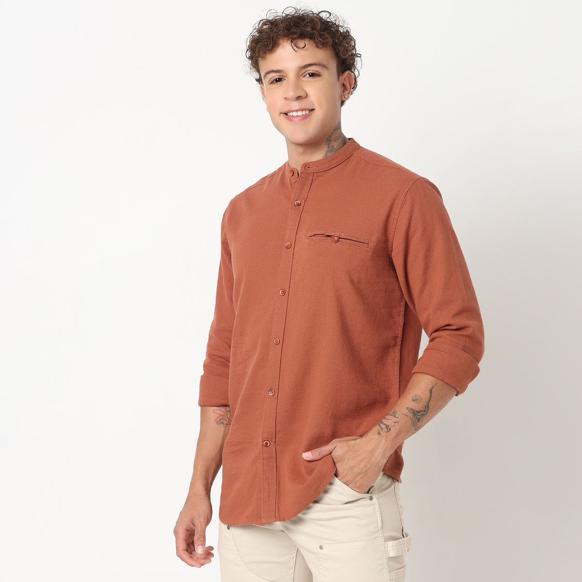 Regular Fit Solid Shirt