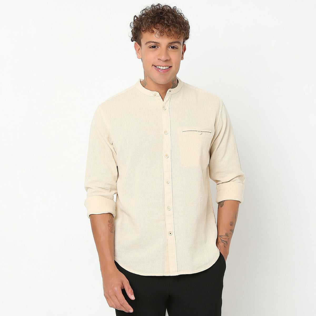 Regular Fit Solid Shirt