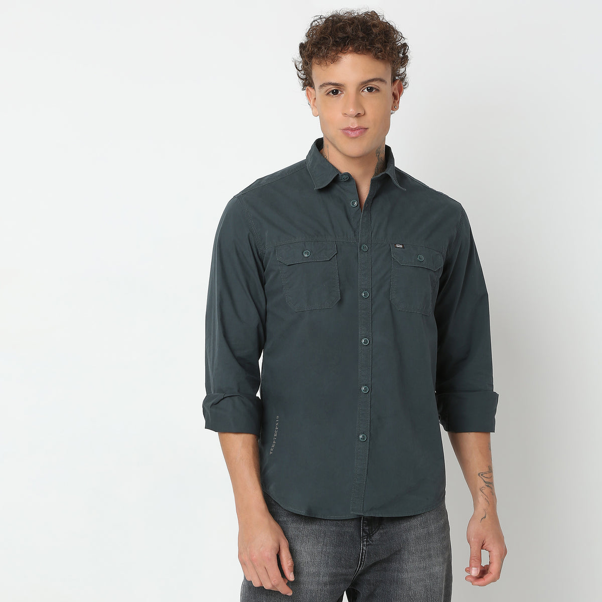 Regular Fit Solid Shirt