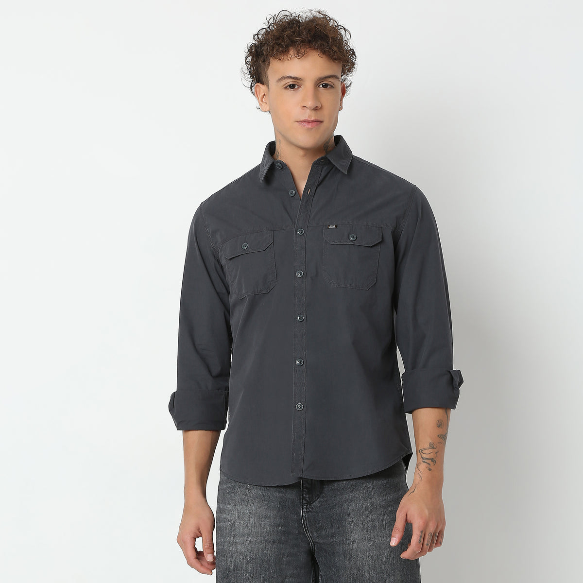 Regular Fit Solid Shirt