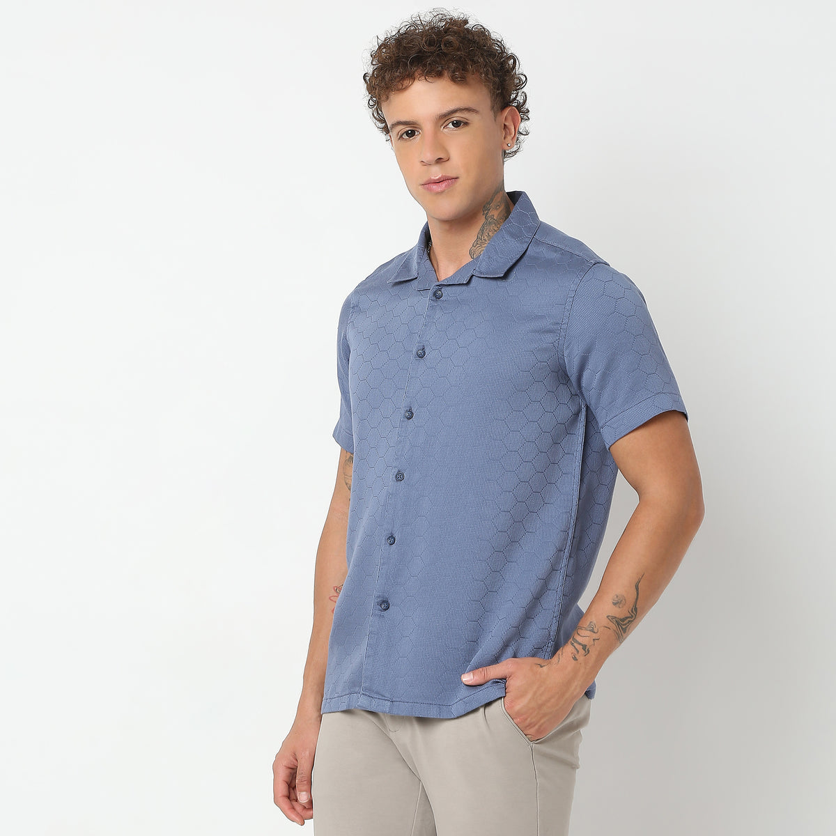 Regular Fit Solid Shirt