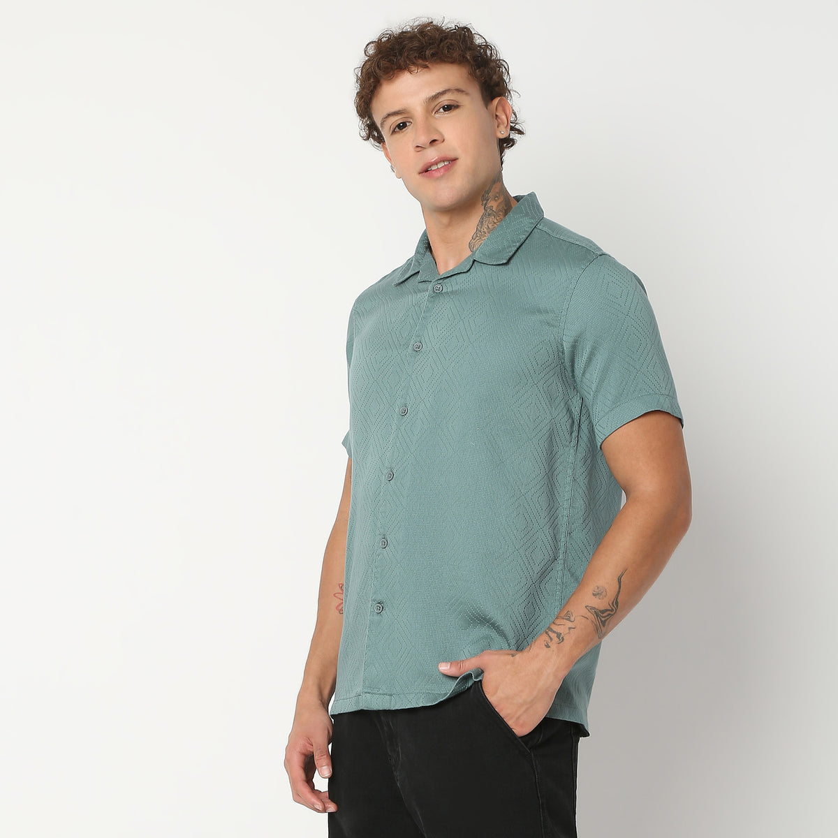 Regular Fit Solid Shirt