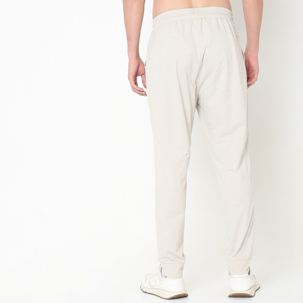 Regular Fit Solid Mid Rise Trackpants