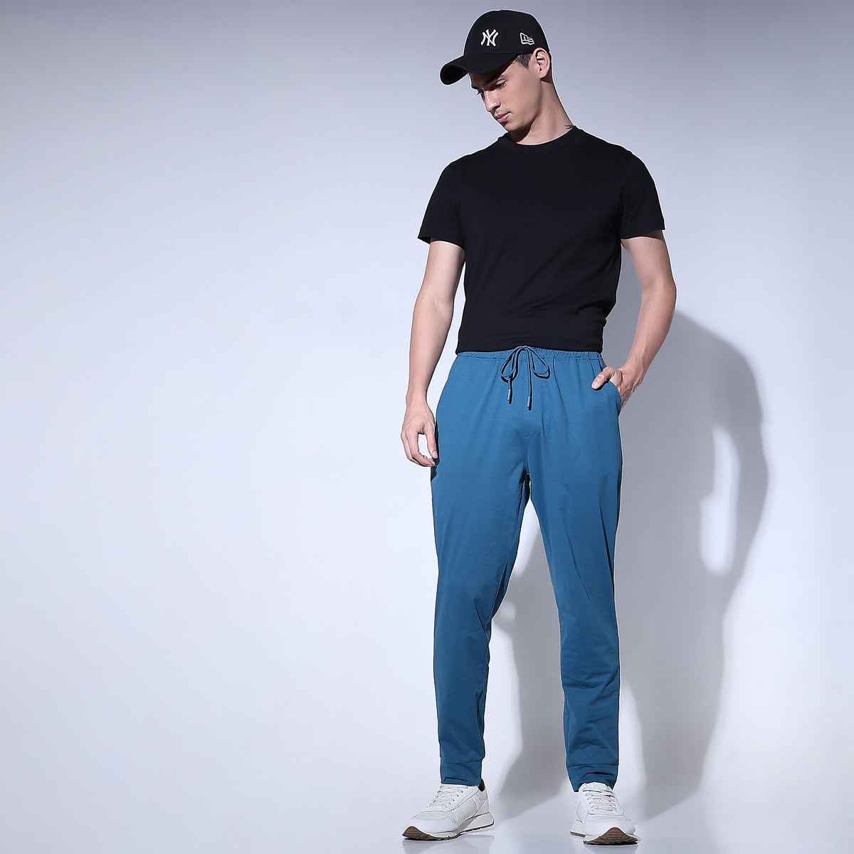 Regular Fit Solid Mid Rise Trackpants