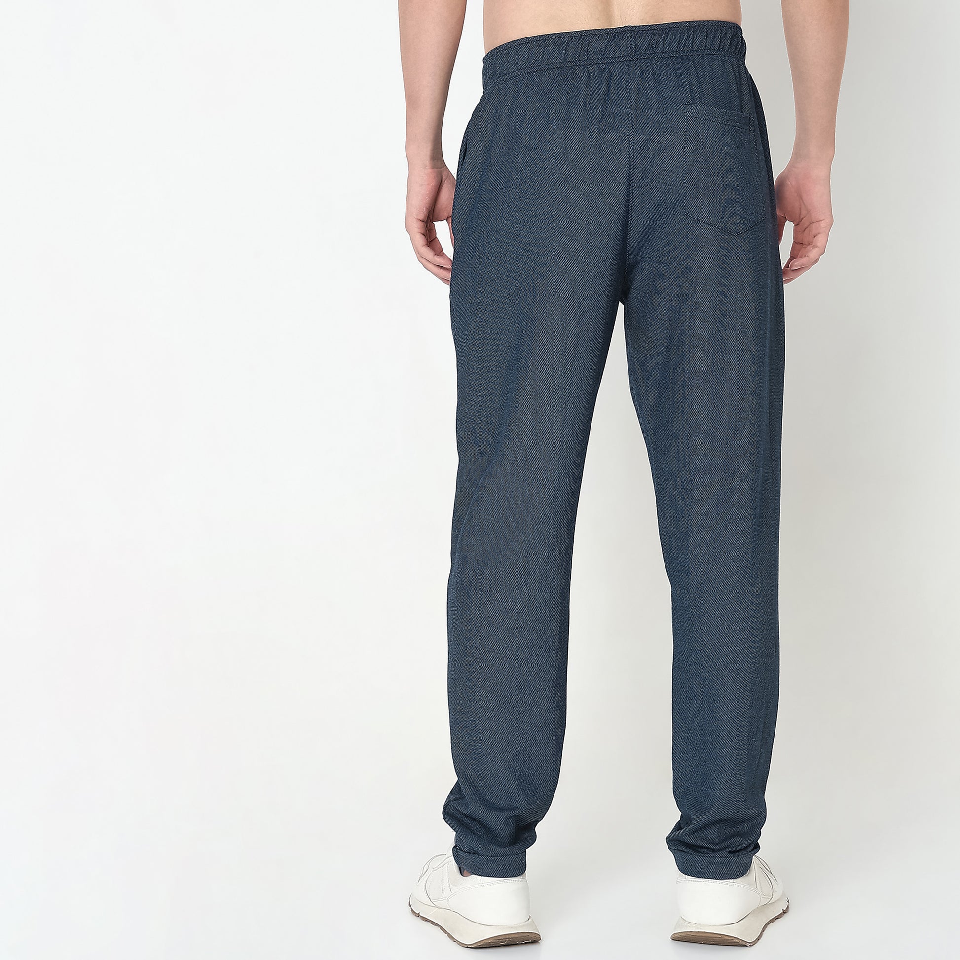 Regular Fit Solid Mid Rise Trackpants