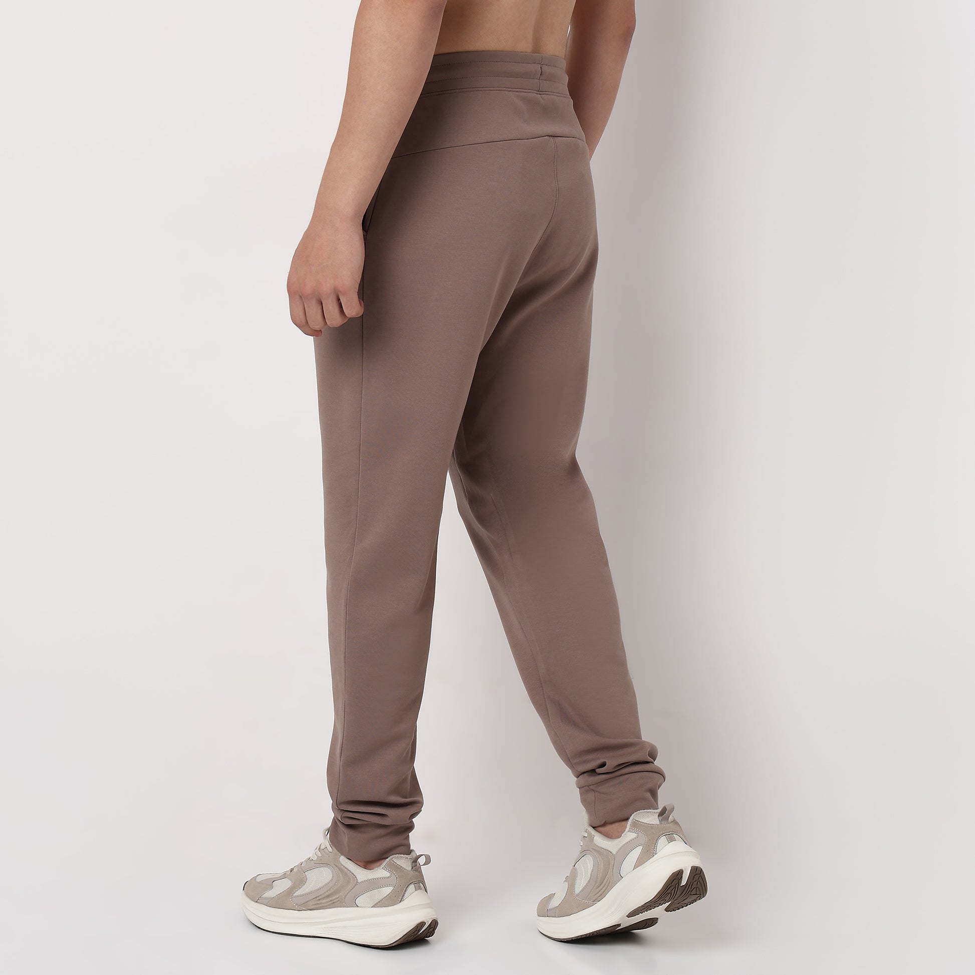 Regular Fit Solid Mid Rise Trackpants