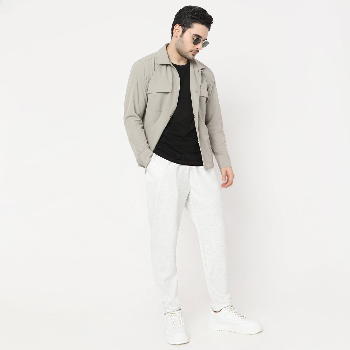 Regular Fit Solid Mid Rise Trackpants