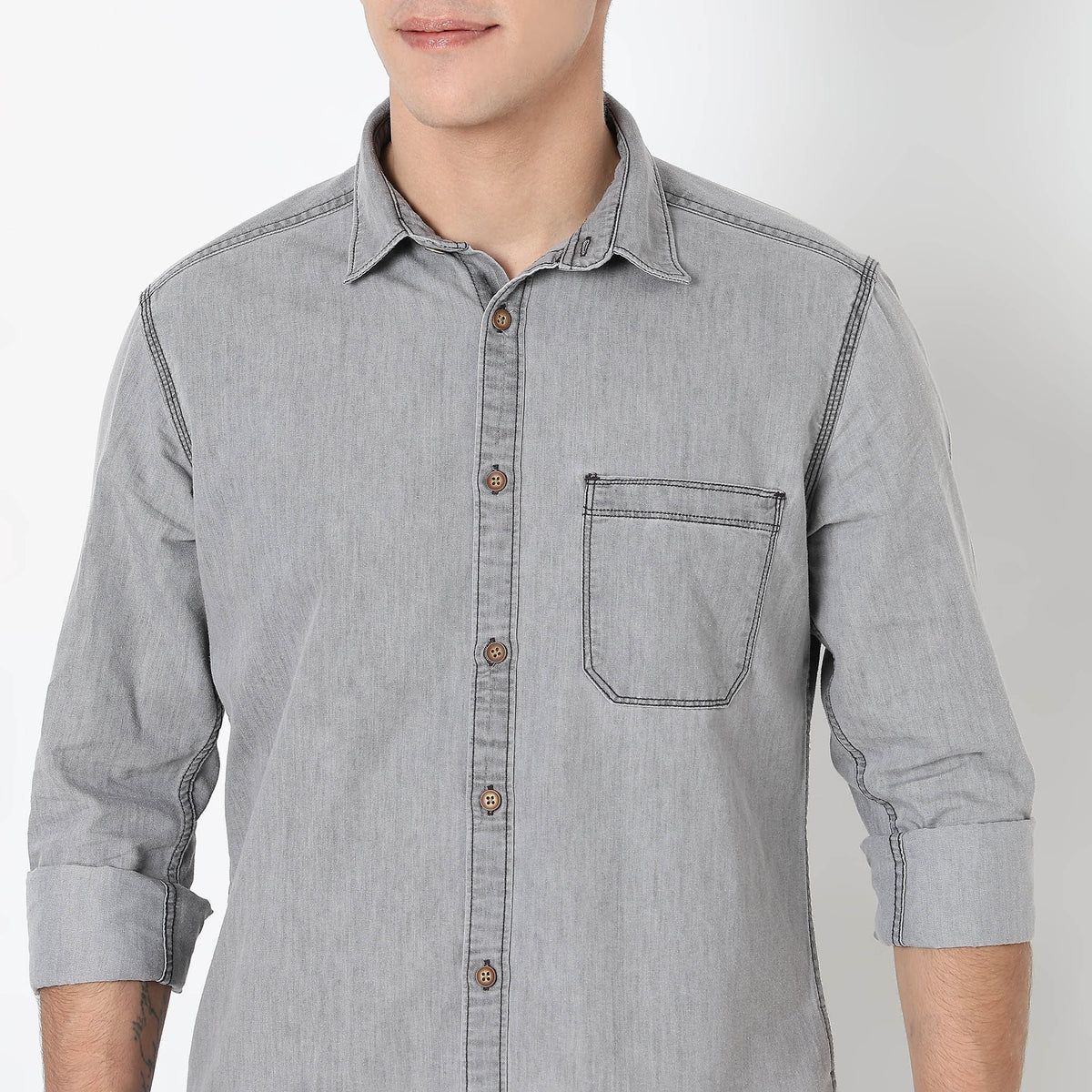 Slim Fit Solid Shirt