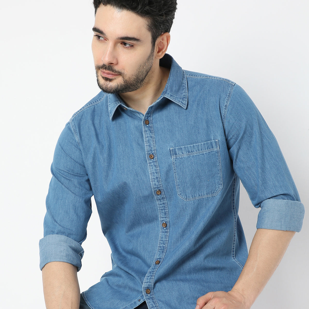 Slim Fit Solid Shirt