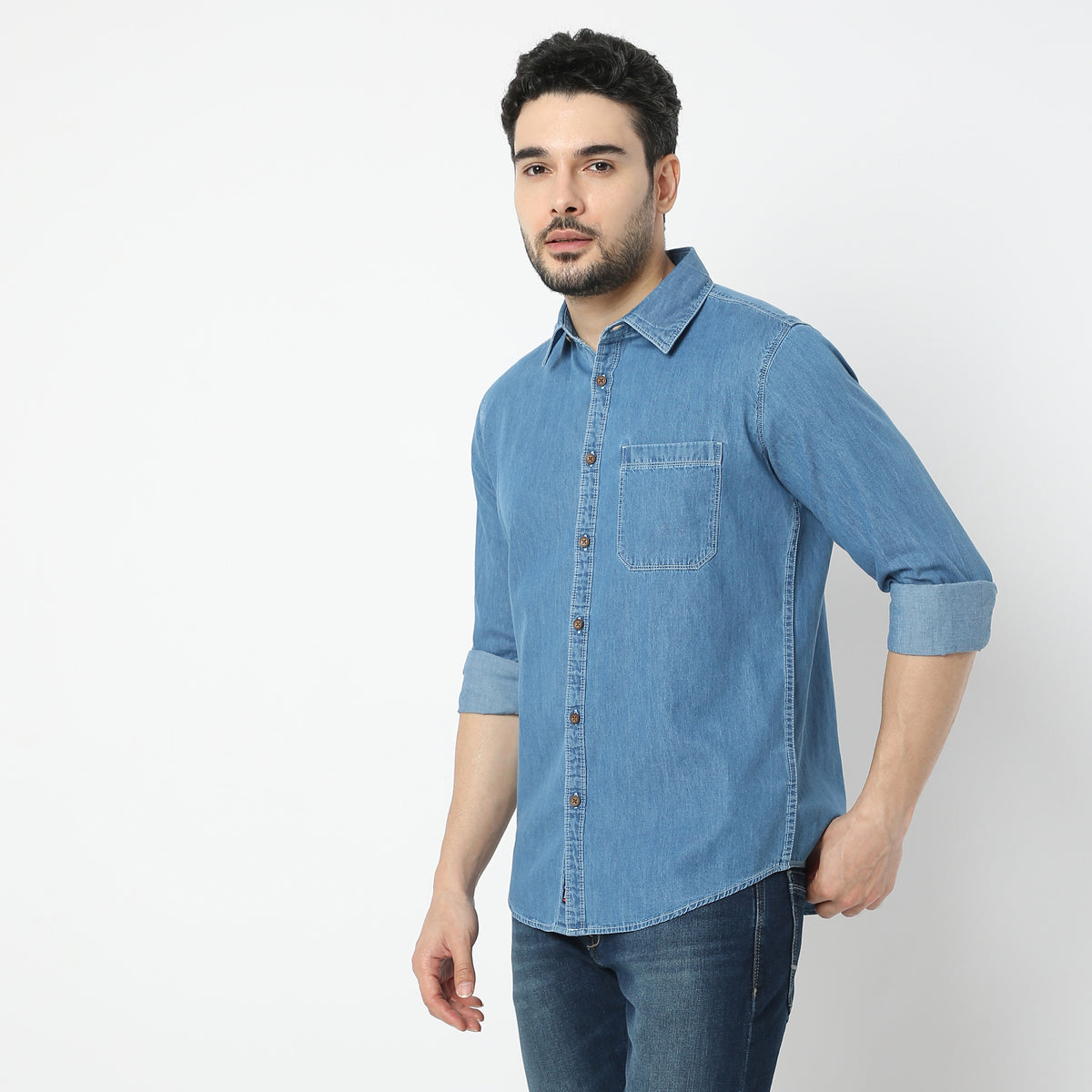 Slim Fit Solid Shirt