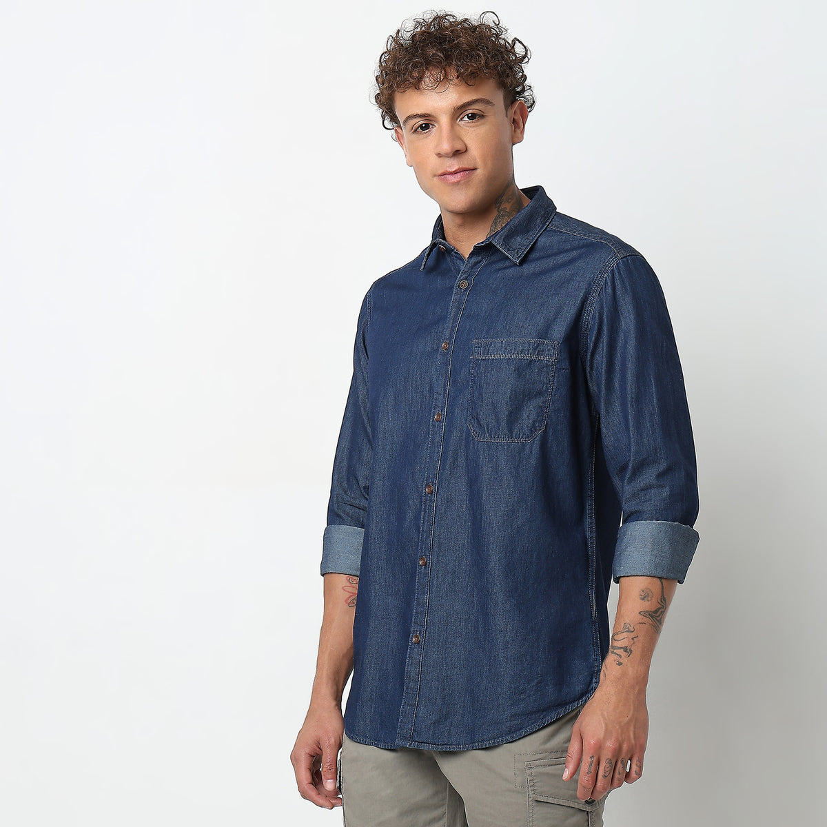 Slim Fit Solid Shirt