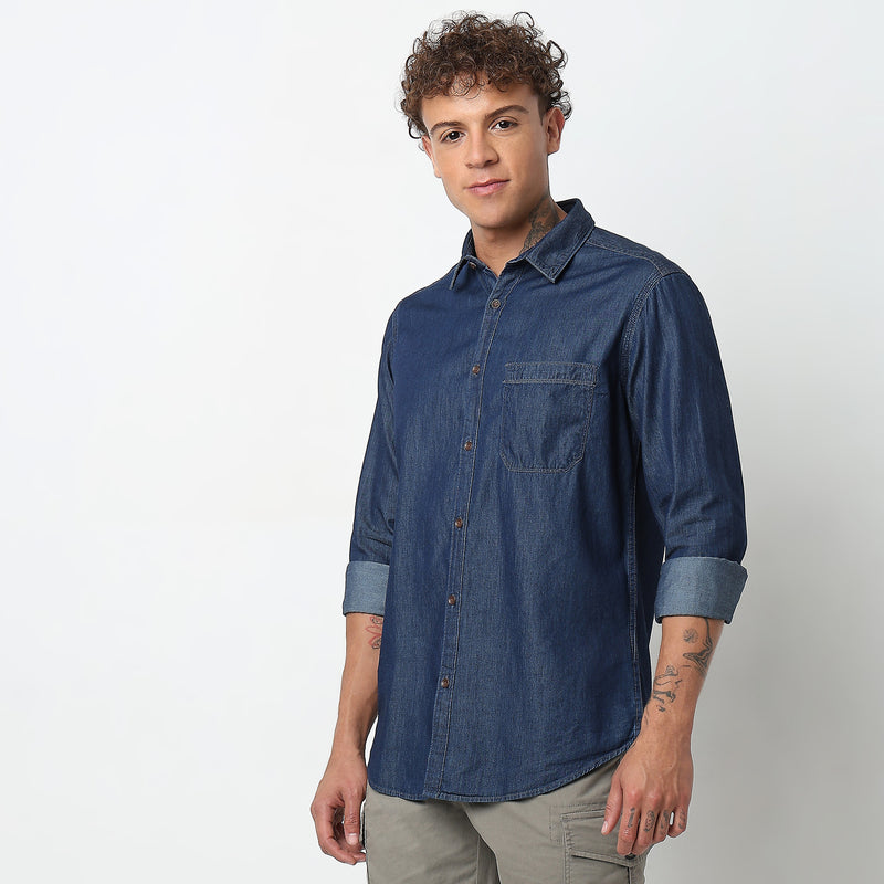 Slim Fit Solid Shirt