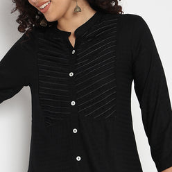 Embroidered Band Neck Kurta with Highlight of Sequence Work