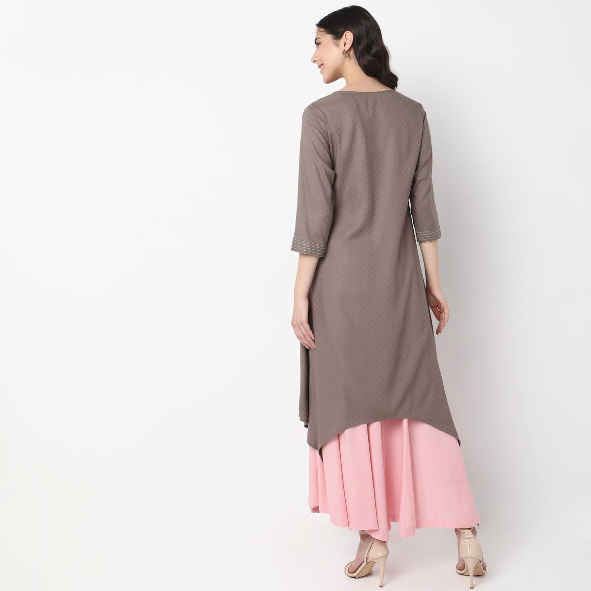 Flare Fit Embroidered Kurta