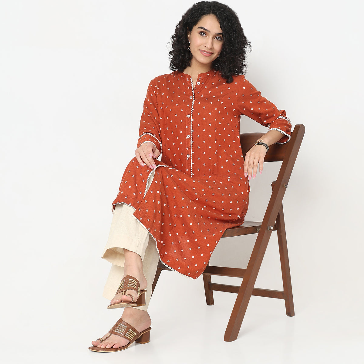 Flare Fit Printed Kurta