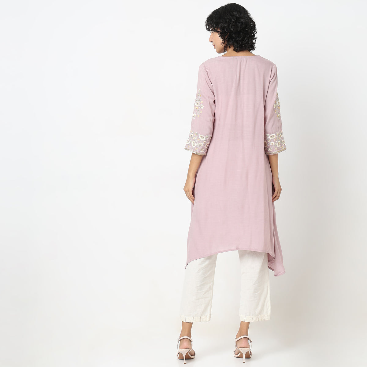 Flare Fit Embroidered Kurta