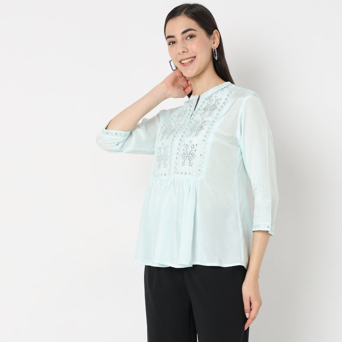 Flare Fit Embellished Top
