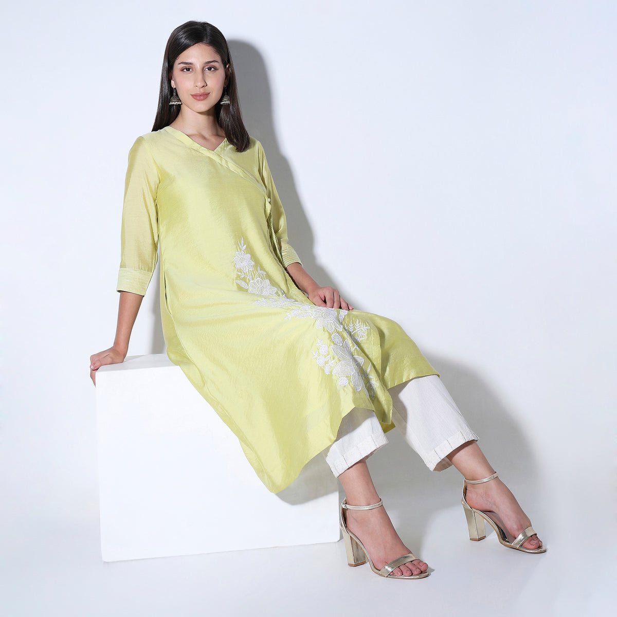 Flare Fit Embroidered Kurta