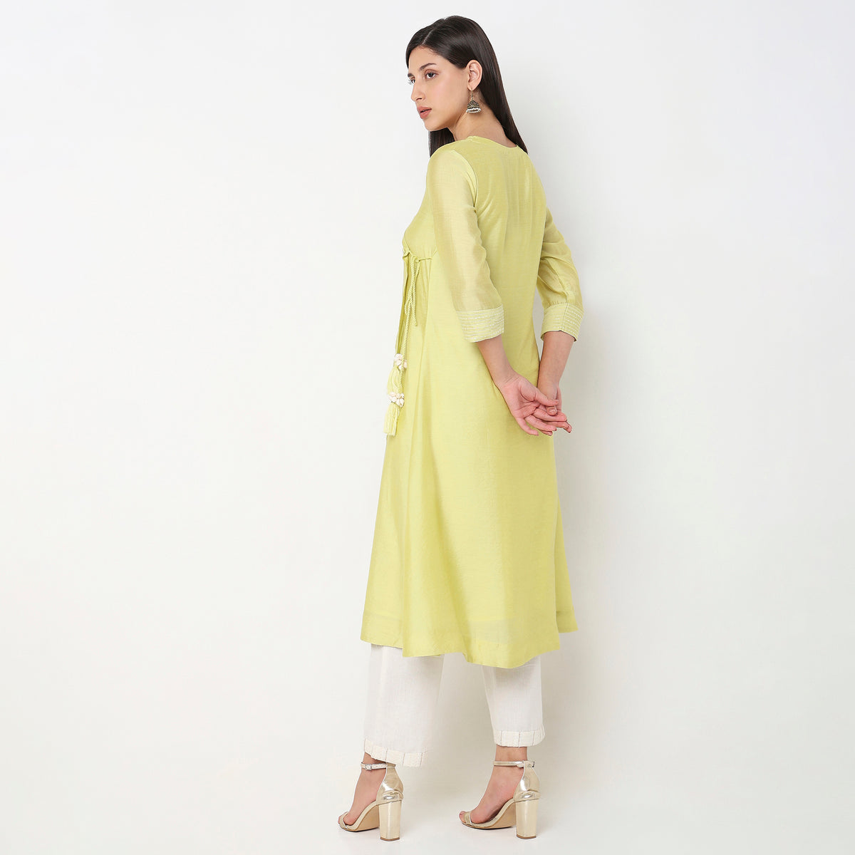 Flare Fit Embroidered Kurta