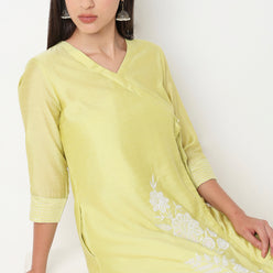 Flare Fit Embroidered Kurta