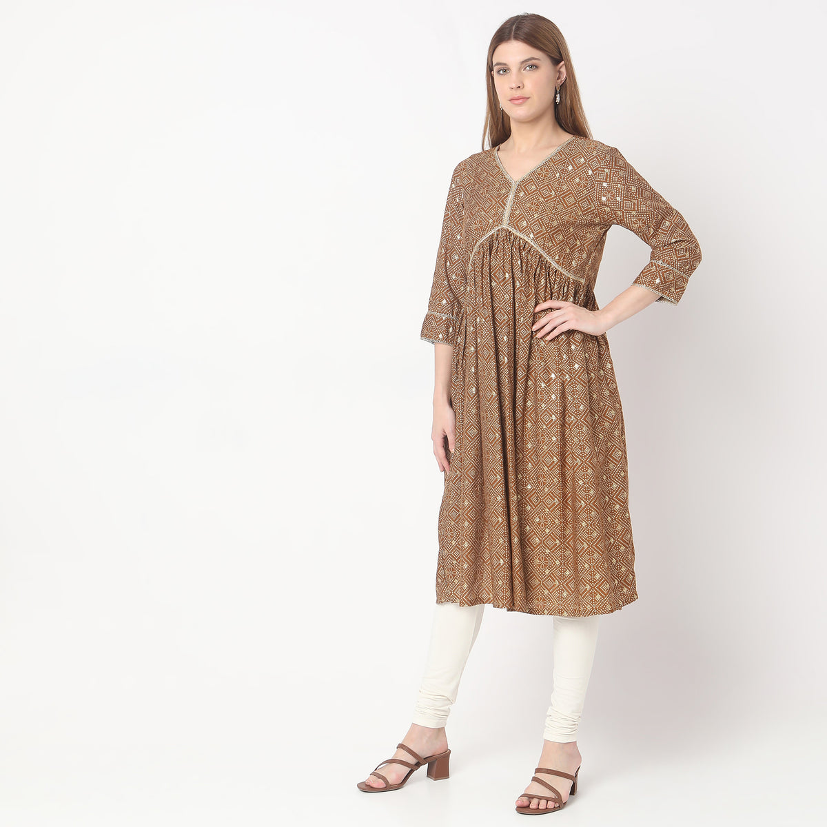 Flare Fit Printed Kurta