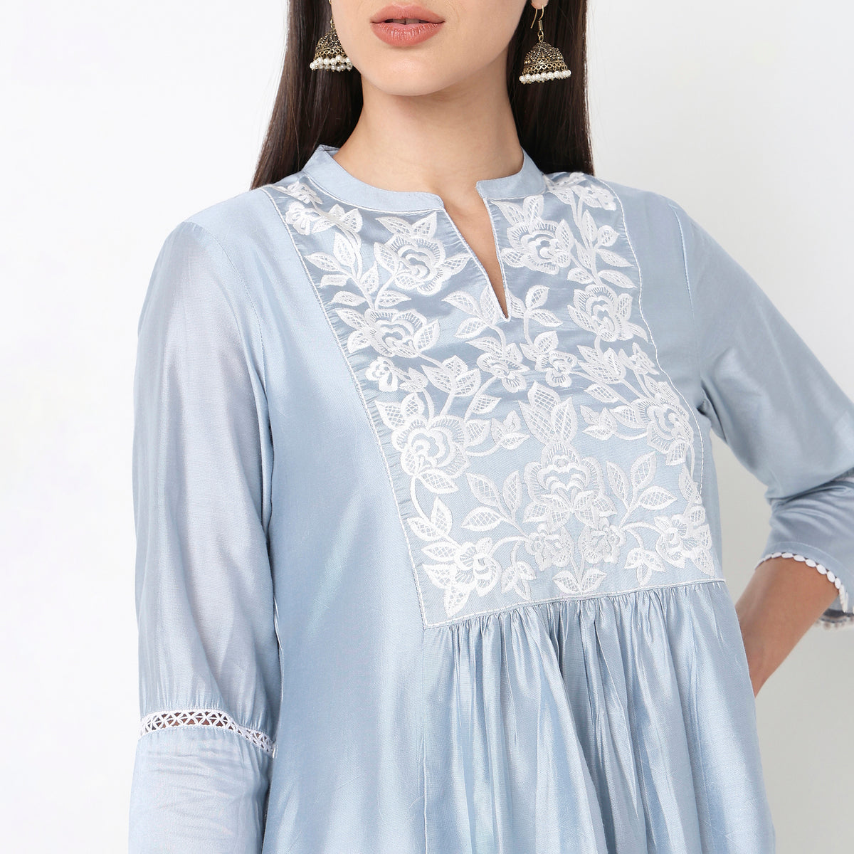 Flare Fit Embroidered Kurta