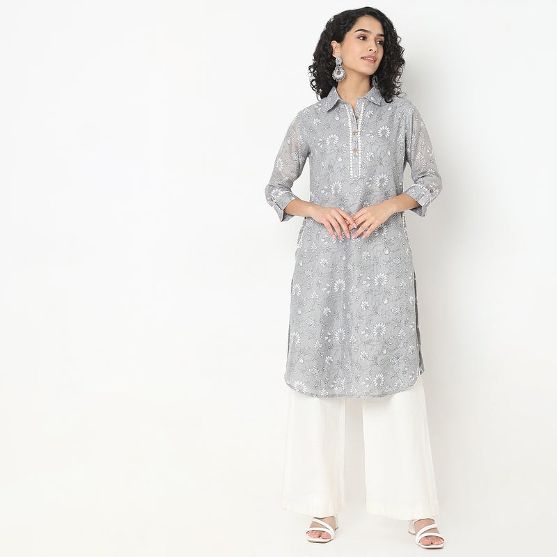 Flare Fit Printed Kurta