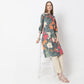 Printed Knee Length Band Neck Straight Kurta