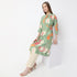 Printed Knee Length Band Neck Straight Kurta