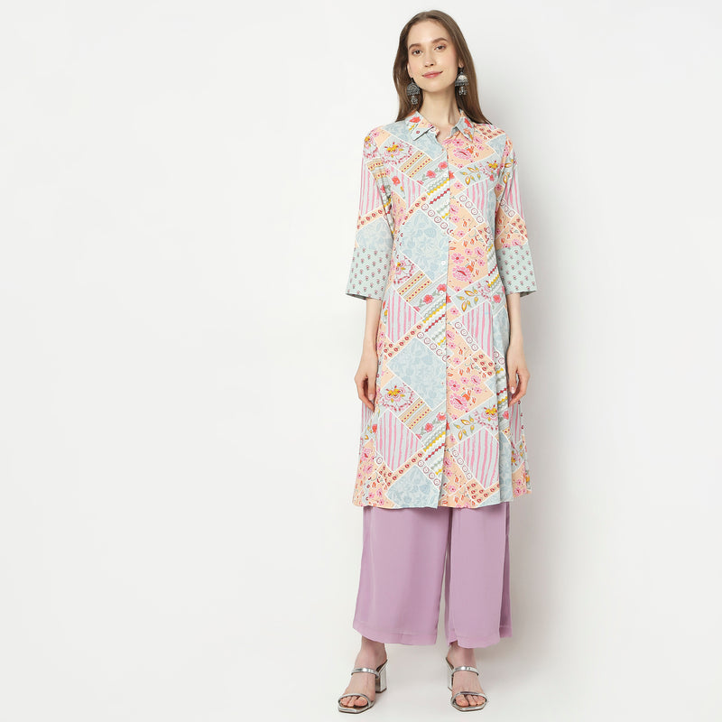 Flare Fit Printed Kurta