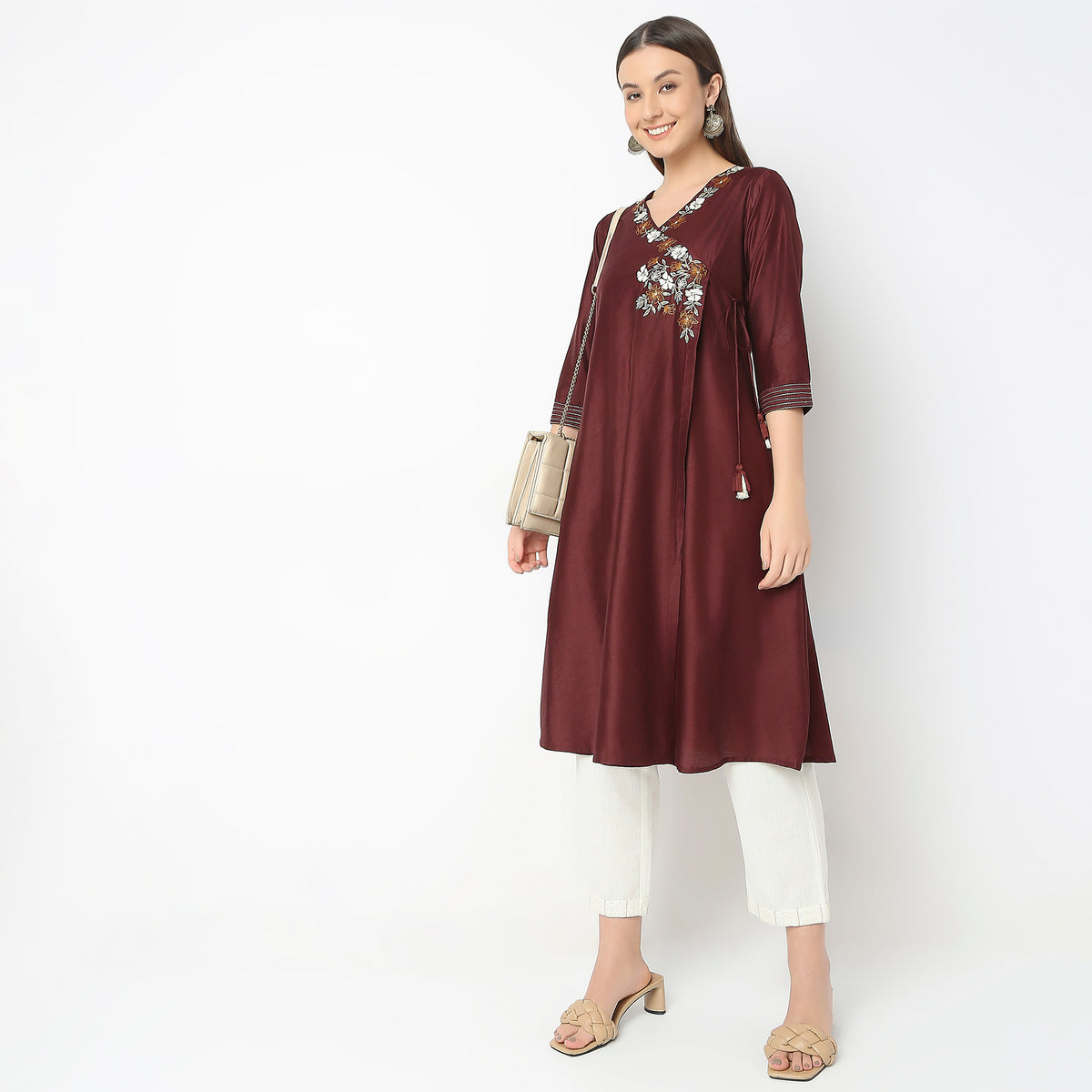 Flare Fit Embroidered Kurta