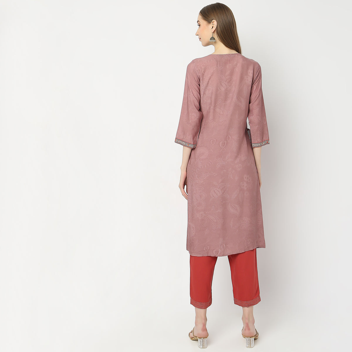 Flare Fit Embroidered Kurta