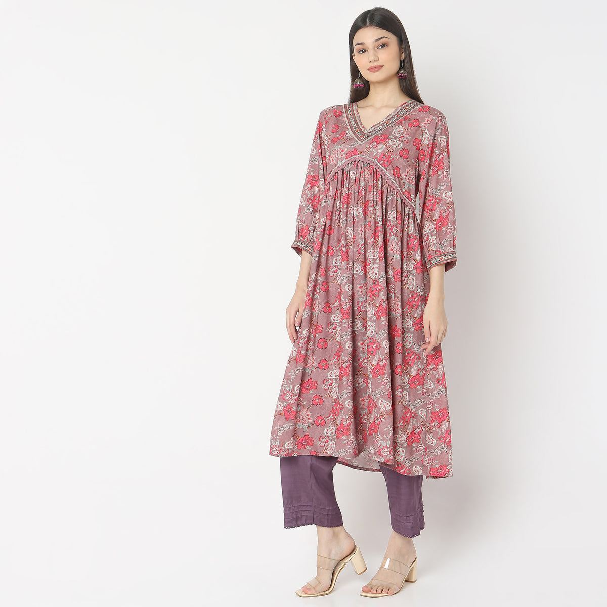 Flare Fit Printed Kurta