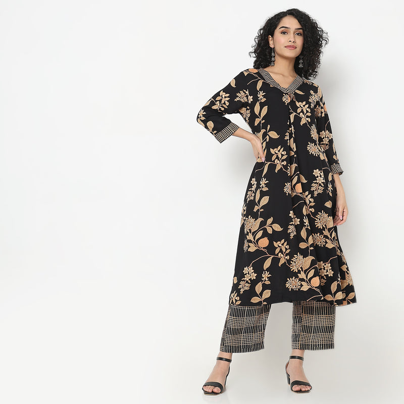 Flare Fit Printed Kurta